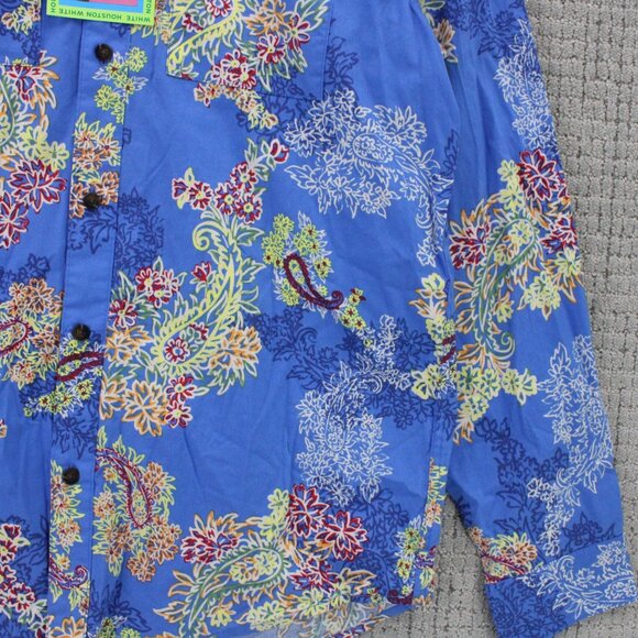 Houston White X Target Shirt Men Medium M Multicolor Floral Pattern Collared NWT - Picture 3 of 9